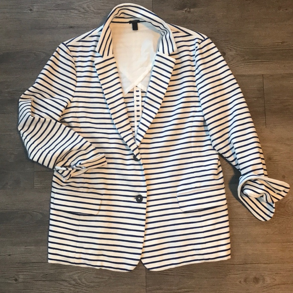 JCREW Stretch Knit Stripe Blazer!